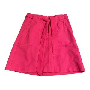 NWT J. Crew Tie Front Fucsia Utility Skirt